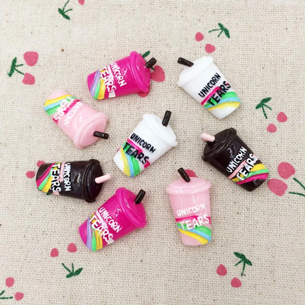 10 шт. смешанных цветов Каваий каучук с плоским основанием миниатюрная еда сделай