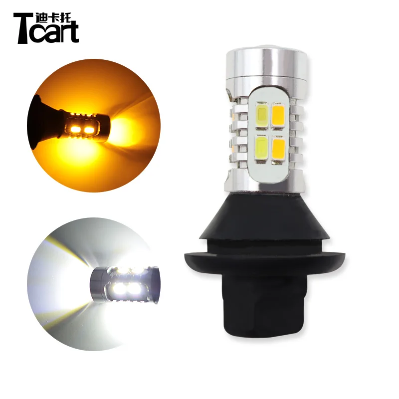 Светодиодные дневные ходовые огни Tcart 2 шт. PY21W S25 BAU15S 1156 и Передние Сигналы