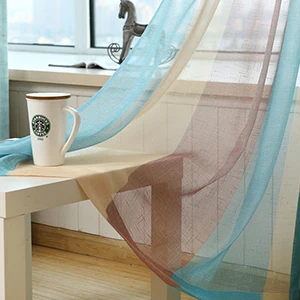 Tulle Curtain 1 шт., синие полосатые шторы, занавески для спальни, современные детские занавески для гостиной, занавески, занавески с бахромой, занавески на заказ - Цвет: Tulle Curtain