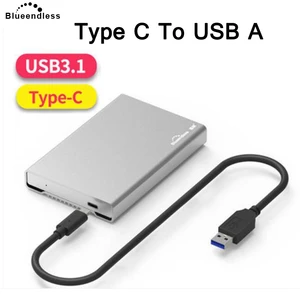 Чехол для жесткого диска Blueendless, 2,5 дюйма, Sata к USB 3,1 Type C к USB, алюминиевый корпус для жесткого диска для ноутбука
