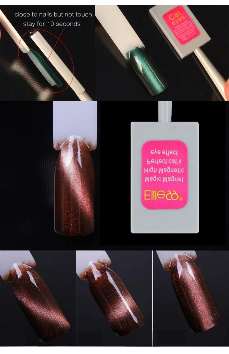 

Mix 3 Color Cat Eye Effect Magic Mirror Powder UV Gel Polish Nail Art Magnet Glitter Pigment Nail Decoration with 1pc cat magnet