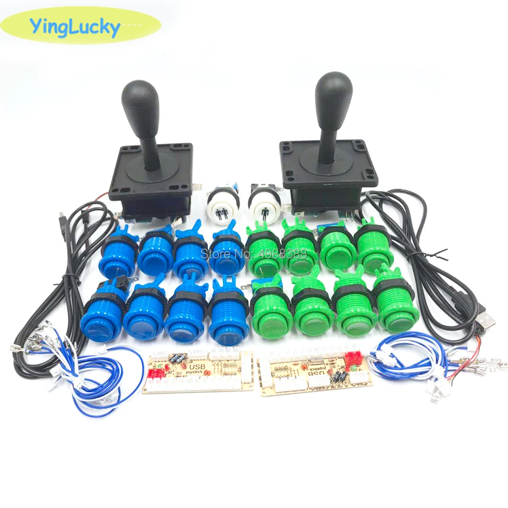 Yinglucky 2 игрока аркадные джойстики DIY Kit Нулевая задержка USB энкодер джойстик в американском стиле 28 мм кнопочный HAPP джойстик