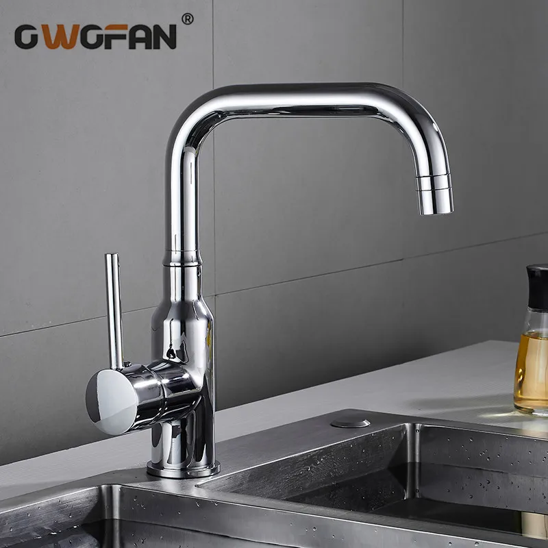 

Chrome Spray Stream Handle Kitchen Faucet Tap Rotation Mixer Swivel Pull Out Durable Sink Sprayer Single Hole N22-179