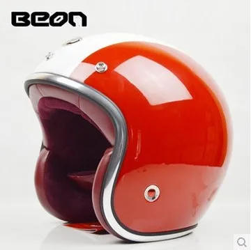 Red Green Модный бренд BEON мотоциклетный шлем винтажный скутер открытый шлем Ретро 3/4 capacete GFRP материал cascos ECE утвержден - Цвет: Red Green