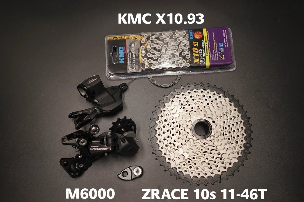 Shimano DEORE M6000/M610 10 скоростей переключения+ задний переключатель+ 42T 46T 50T болани кассета+ KMC X10 цепь 4 шт набор - Цвет: M6000 BOLANY 46T