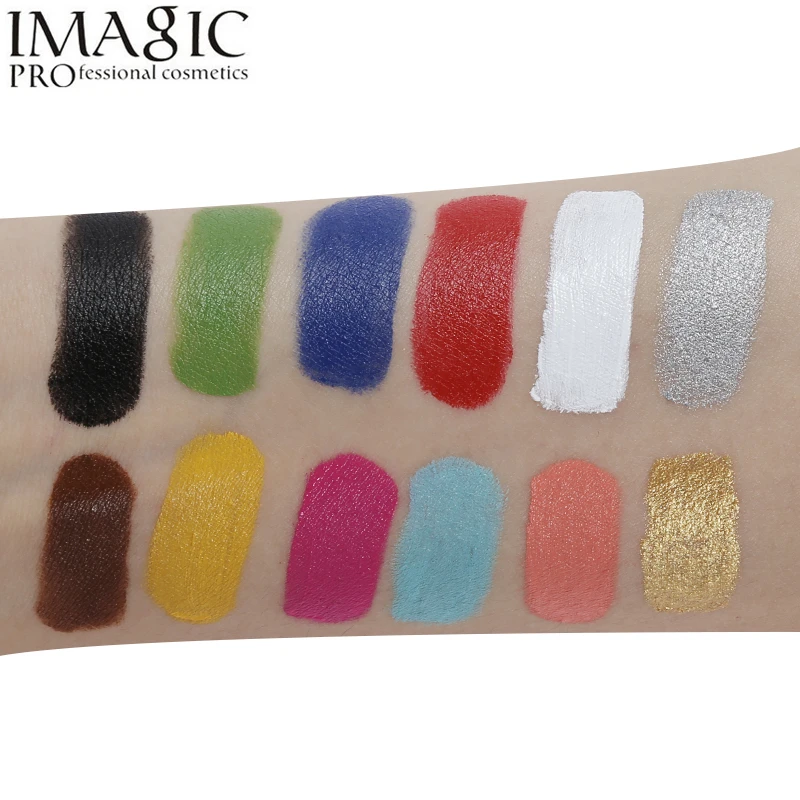 IMAGIC 12 Flash цвета чехол Татуировка лицо краска для тела Хэллоуин Вечеринка