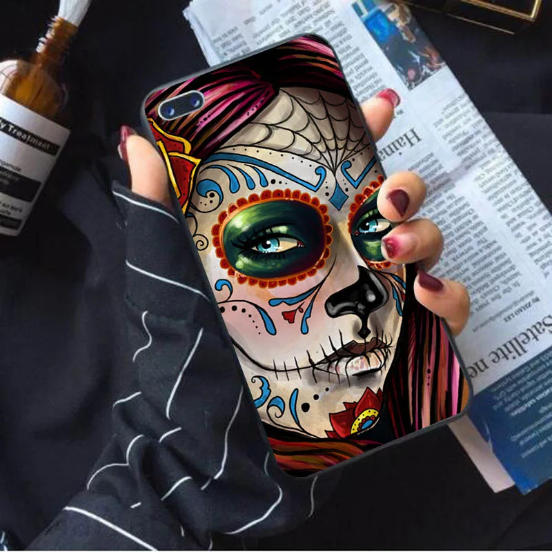 IMIDO Grim Reaper Череп Скелет Капа дизайн черный силиконовый чехол для iPhone Apple 5 6 7 8 5/6s X XS