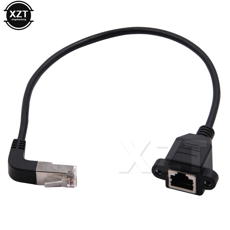 Удлинительный кабель 30 см 60 1 м 5 под углом 90 градусов 8P8C FTP STP UTP Cat5 RJ45 с винтом Lan