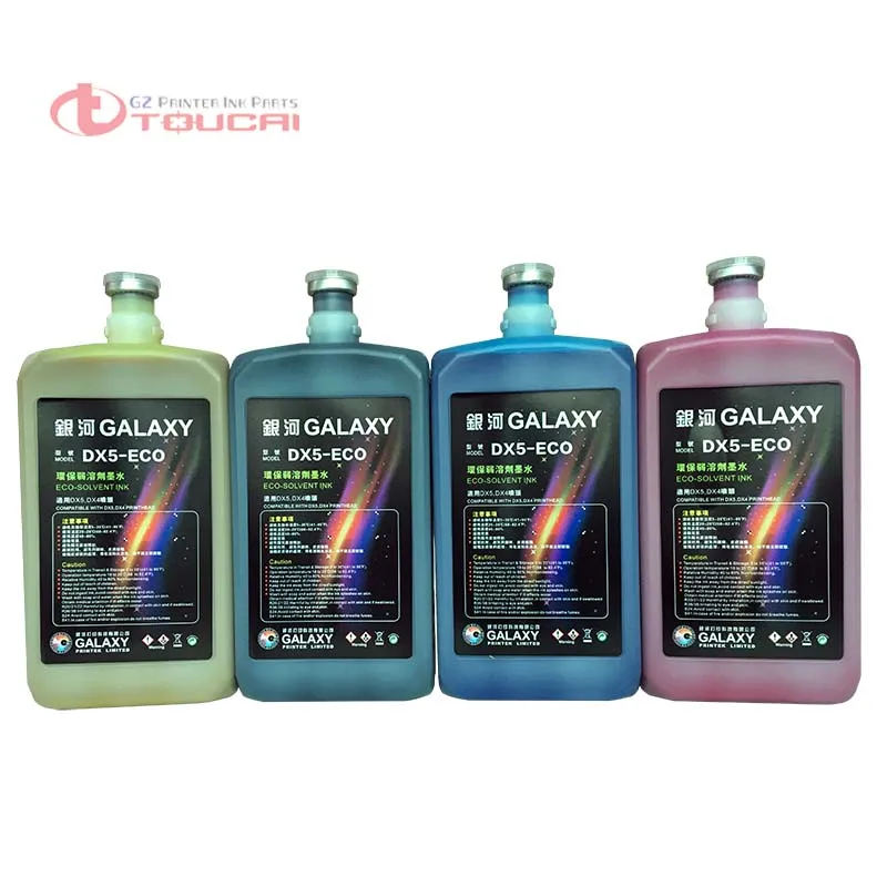 CMYK 4 бутылки/Набор Galaxy UD DX5 эко Сольвентные чернила для dx4 dx5 головки принтера