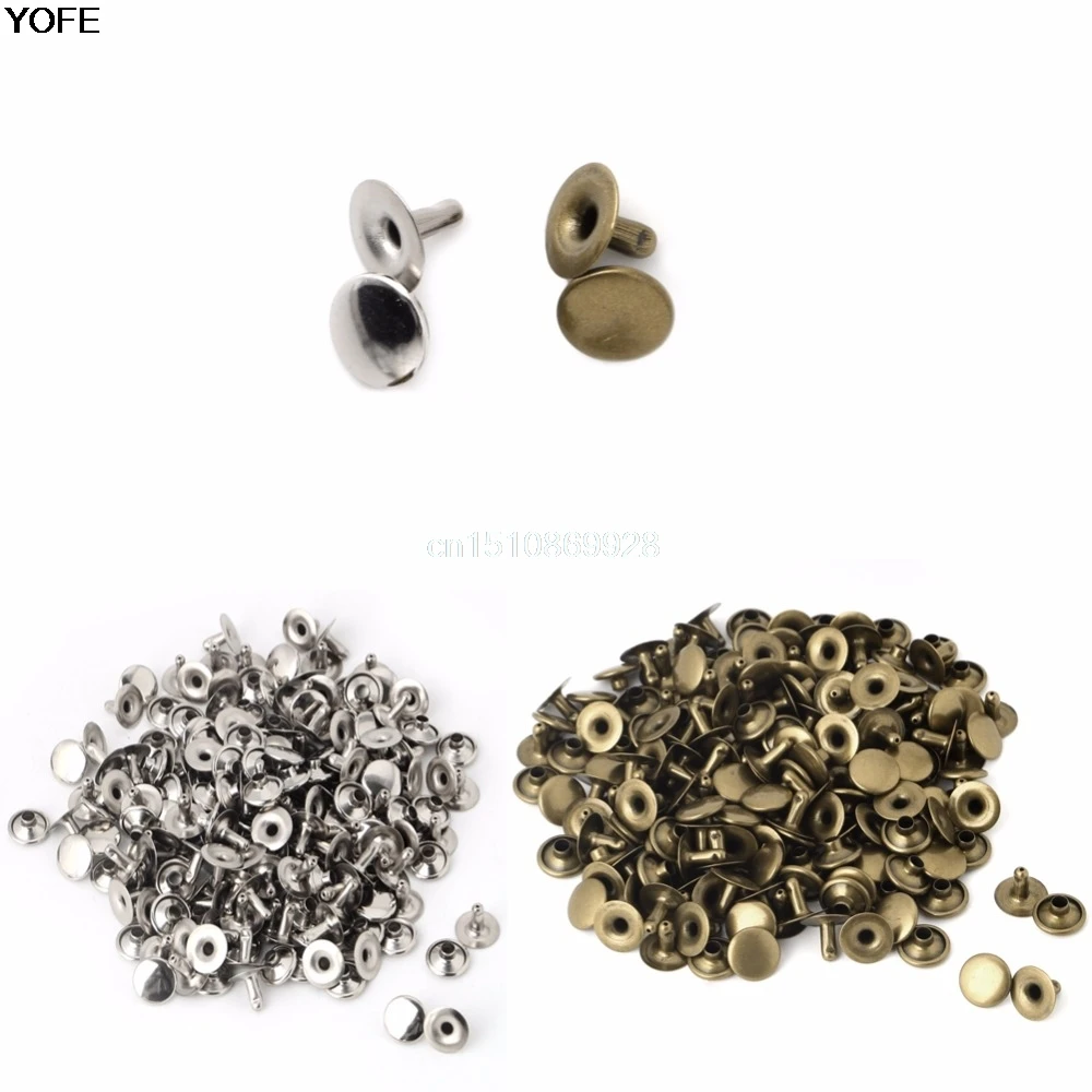 100x односторонняя заклепка трубчатые металлические шпильки для ремонта кожаных