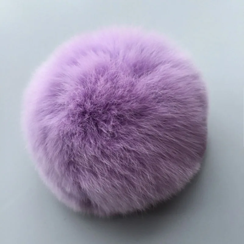 light purple Оригинальная Заводская горячая Распродажа, брелоки, аксессуар из натурального кроличьего меха, помпон, плюшевая сумка, подвеска для автомобиля, брелок EH642 - Цвет: light purple
