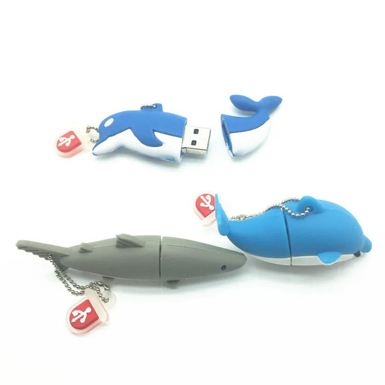 

Usb-флеш-накопитель в виде милой акулы и рыбы, 4/8/16/32/64 ГБ