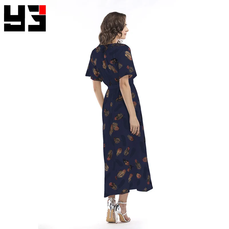 Винтажная Цветочная пляжная юбка с глубоким v образным вырезом платье короткими