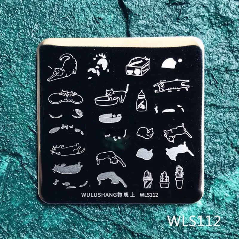 WLS112 Новые пластины для штамповки ногтей WULUSHANG квадратные пластины для ногтей из нержавеющей стали 6*6 см изображения для дизайна ногтей Konad штампы маникюрные для красоты - Цвет: WLS112