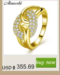 AINUOSHI Real 14K Solid Yellow Gold Cluster Crown Ring Carved Band Simulated Diamond Wedding Engagement Ring for Women Jewelry