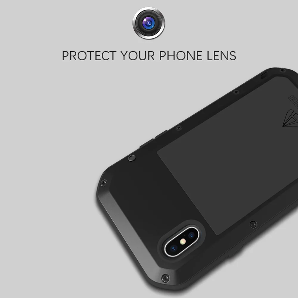 LOVE MEI Powerful Case for iPhone XS X 10 iPhoneX Heavy Duty Shockproof Quality TPU &amp Hard Metal Cover Toughened Glass | Мобильные