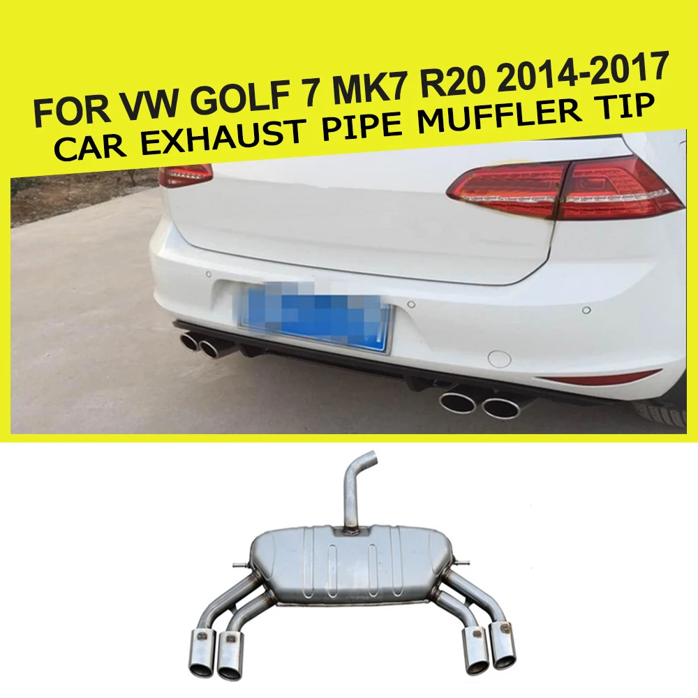 Нержавеющая сталь Авто выхлопная труба глушитель наконечник для VW Golf 7 MK7 R20 2014