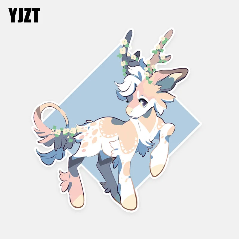 

YJZT 13CM*14CM Cartoon Deer Graphical High Quality PVC Decal Car Sticker 5-0664