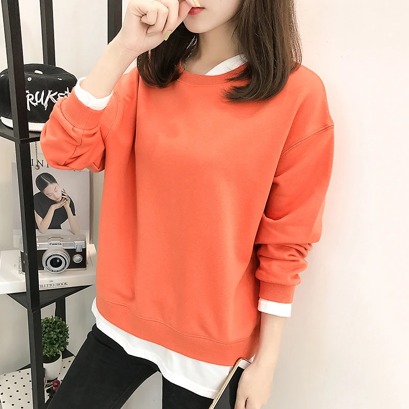 Moleton Feminino Inverno упадет на новые поддельные из двух частей комплекты свободные шить