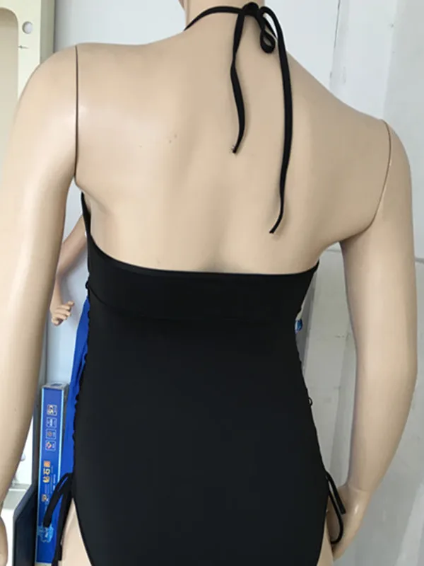 Черный цвет Цельный купальник для женщин женский сексуальный Монокини с