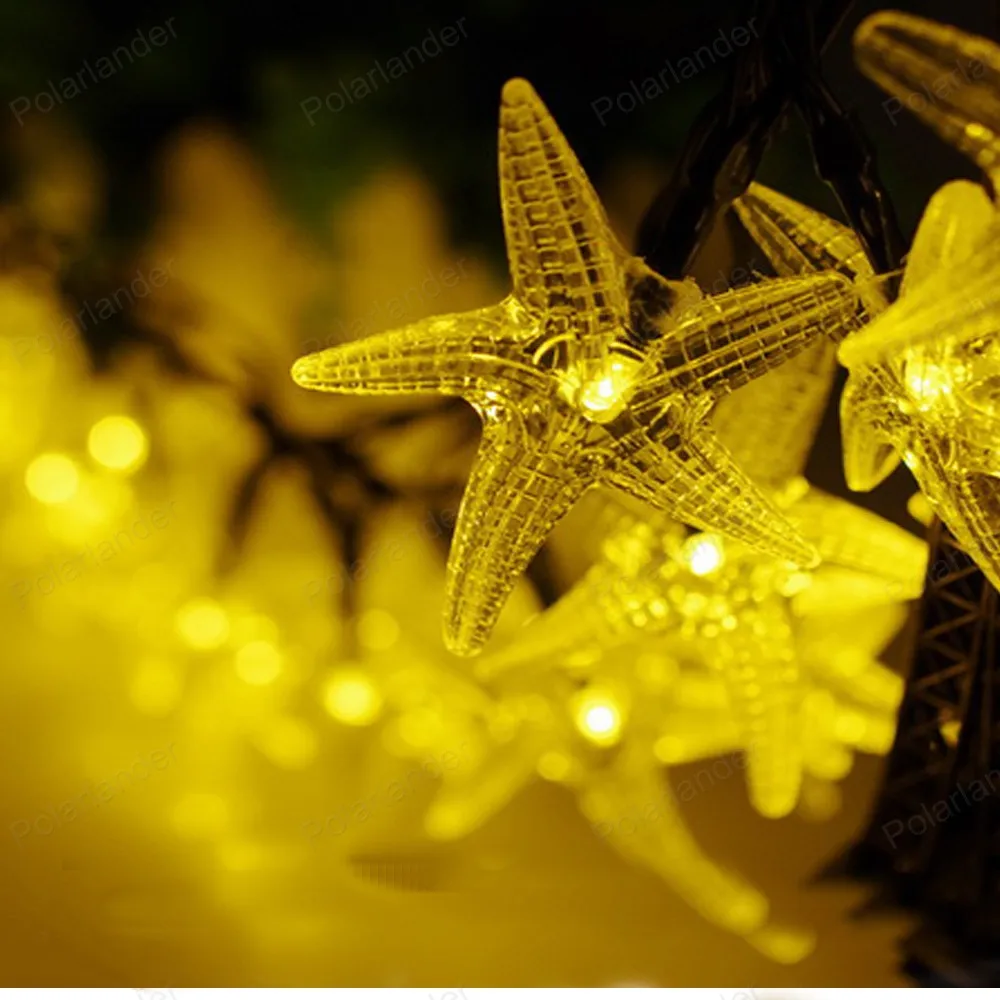 4 м 20 светодиодный светильник на солнечных батареях морская звезда сказочный для