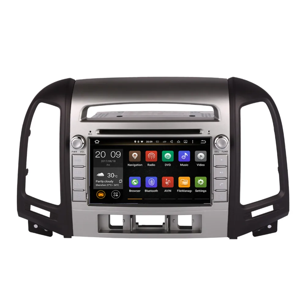 Автомагнитола для Hyundai Santa Fe Android 7 1/8 0 Восьмиядерный процессор 4 Гб ОЗУ стерео