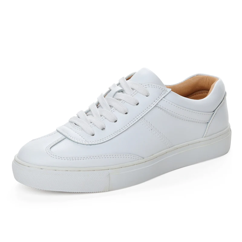 white LVABC/женские белые кроссовки из натуральной кожи на плоской подошве; коллекция года; сезон весна; повседневная женская обувь на платформе со шнуровкой; удобная женская обувь - Цвет: white
