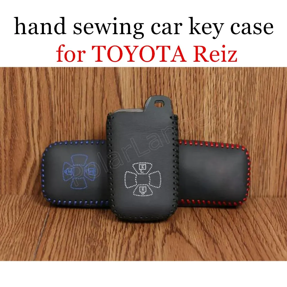Only Red new style nice Case fit for TOYOTA Reiz car key case Hand sewing cover DIY styling Genuine leather | Автомобили и