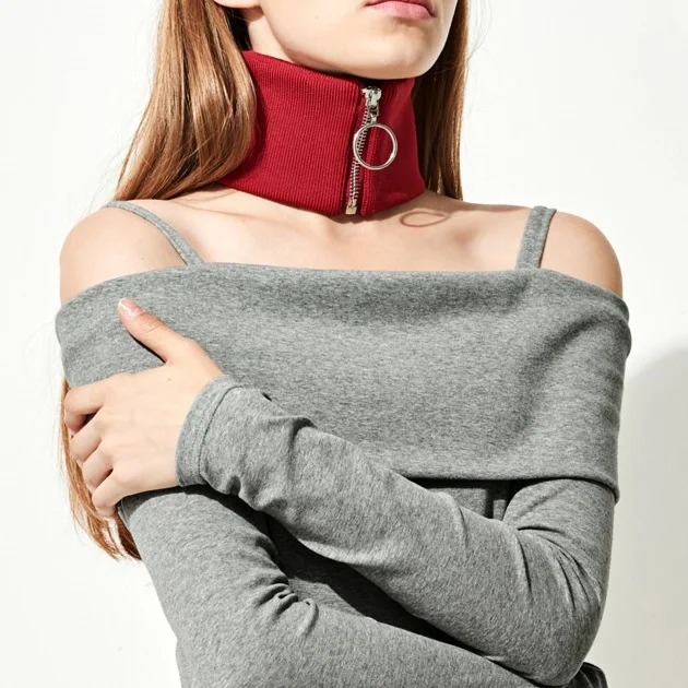 Шарф-кольцо женский шерстяной на молнии зимний теплый |