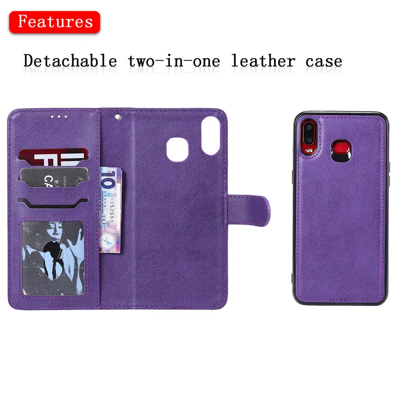 Leather Case For Samsung Galaxy A6S Wallet Flip Stand Strong Magnet Business Mobile Phone Cases Cover Decathable Two in one | Мобильные