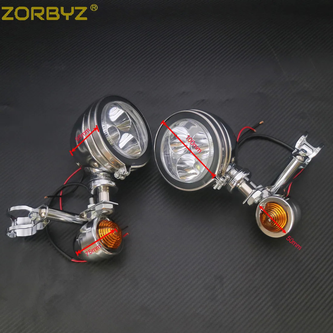 ZORBYZ мотоциклетный хромированный металлический поворотный сигнал светодиодный