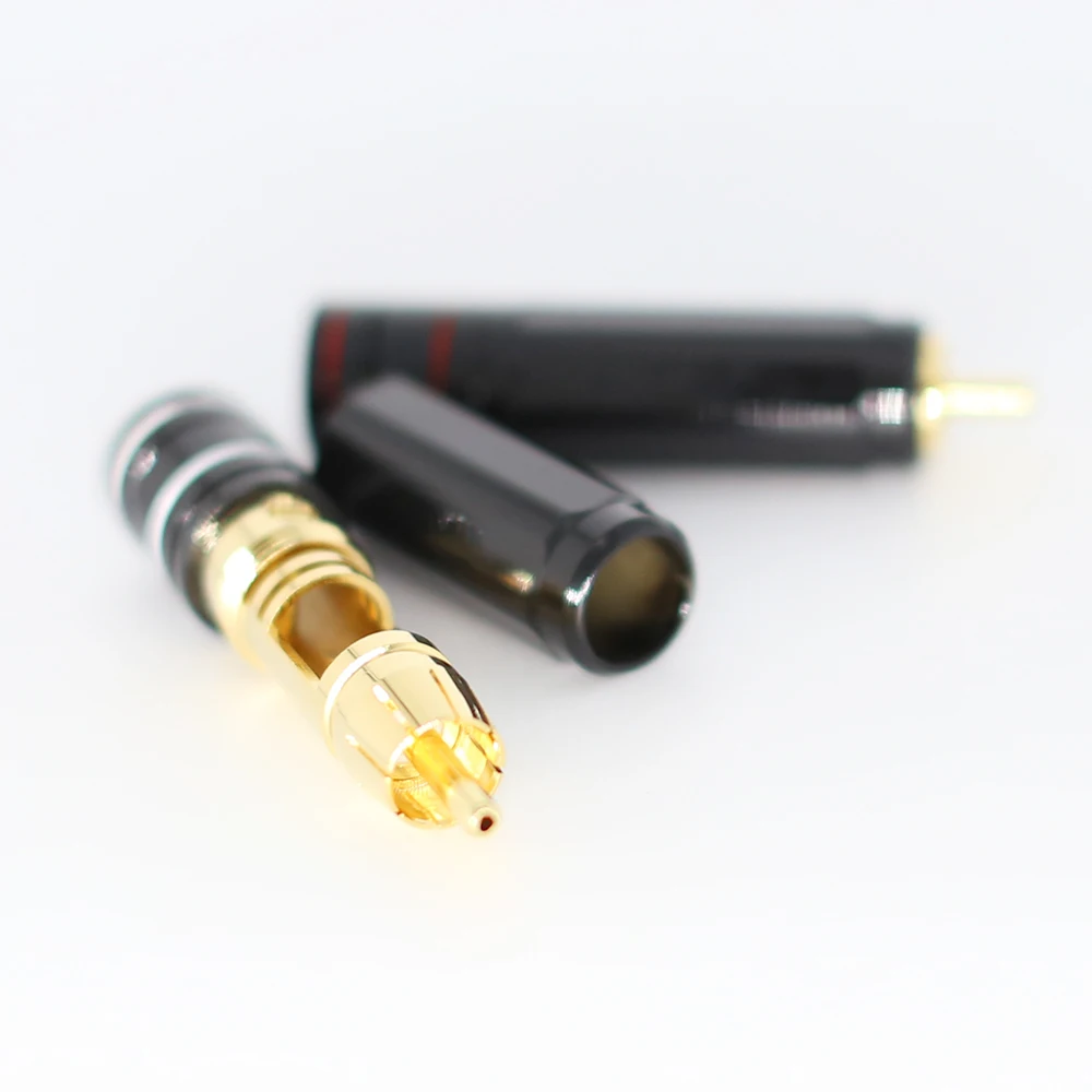 Высококачественный позолоченный штекер RCA 4 шт. коннектор A/V Hi Fi для диаметра