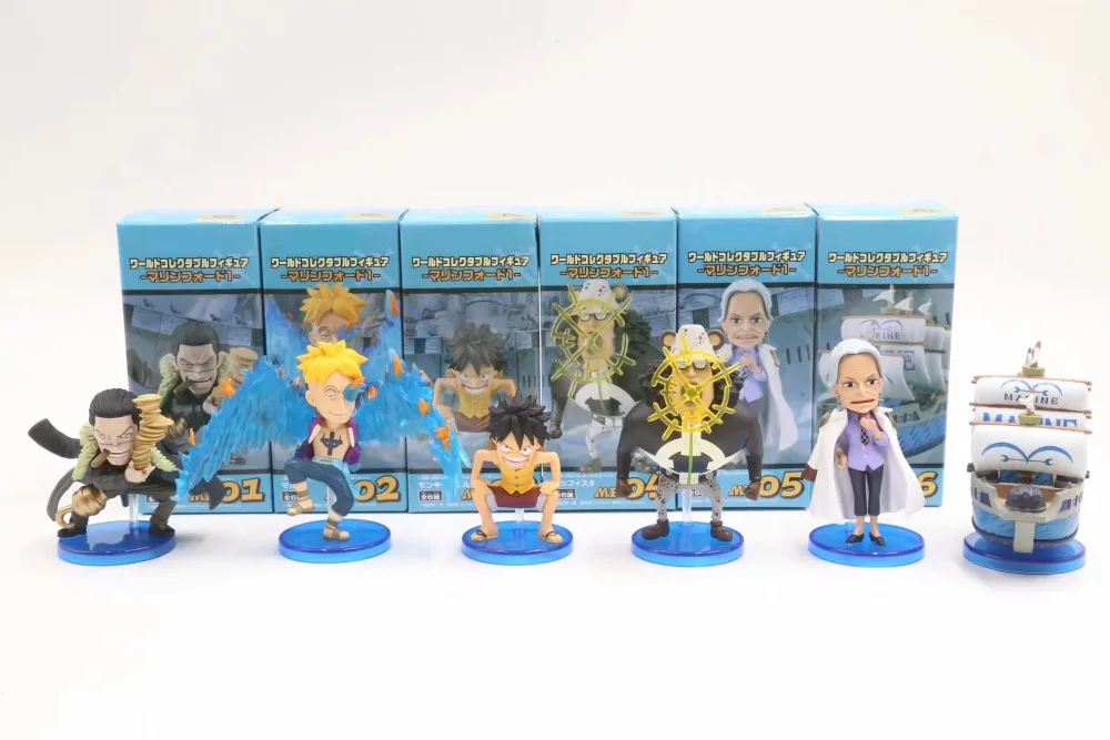 Аниме One Piece WCF Luffy Marco Tsuru Bartholemew Kuma морские ПВХ экшн Фигурки Коллекционная модель
