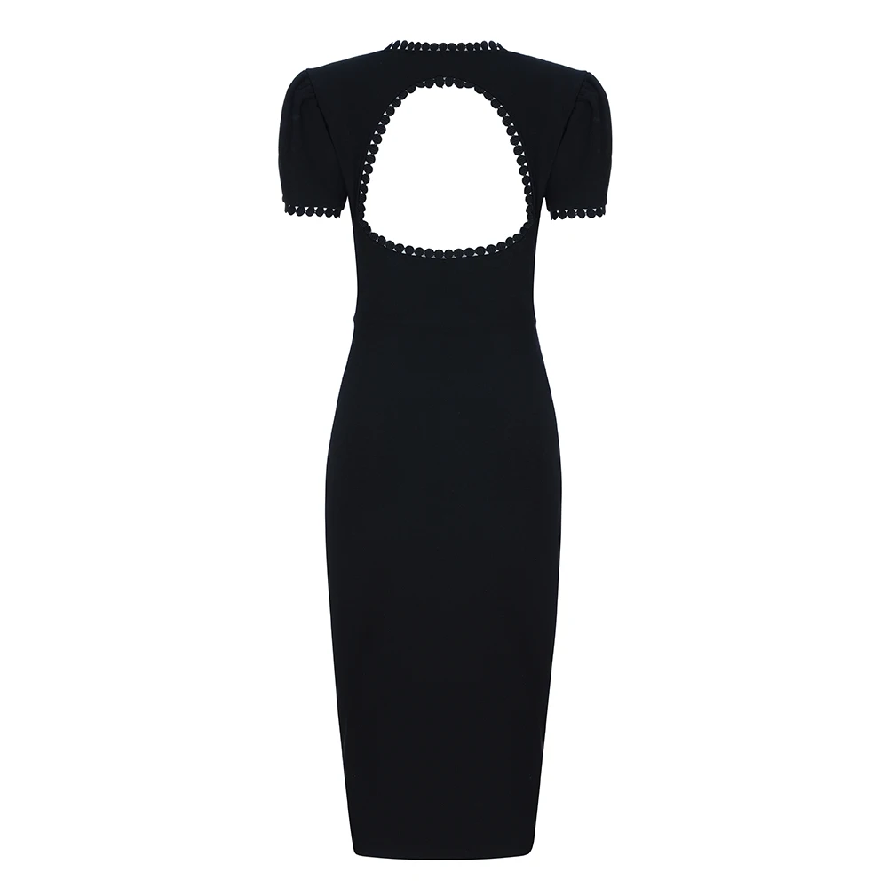 

2019 New Women black square collar short sleeve Bodycon Sexy Celebrity evening Party Dress dropshipping