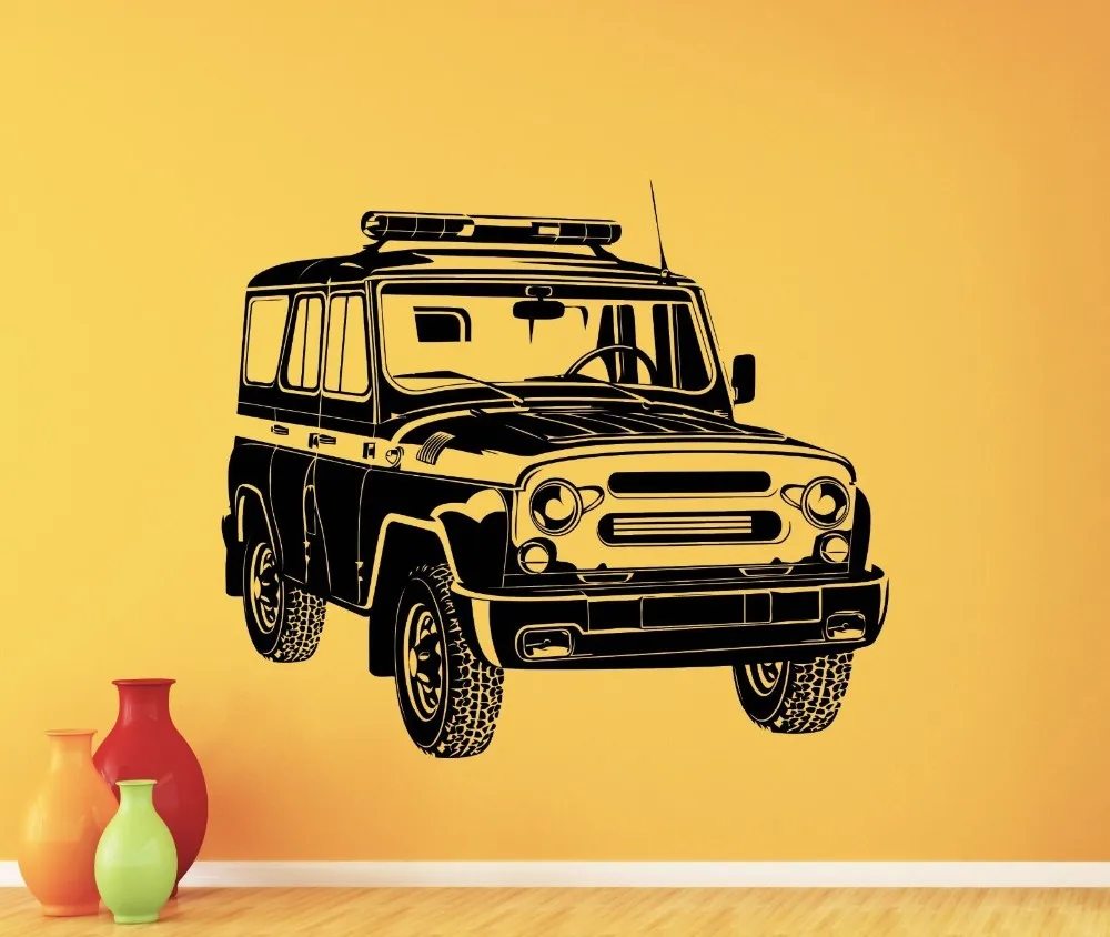 Стайлинг искусство русский автомобиль УАЗ Наклейка на стену гараж виниловая