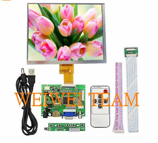 HDMI/VGA/AV плата управления драйвером+ " дюймовый HE080IA-01D 1024*768 ips ЖК-дисплей высокой четкости для Raspberry Pi
