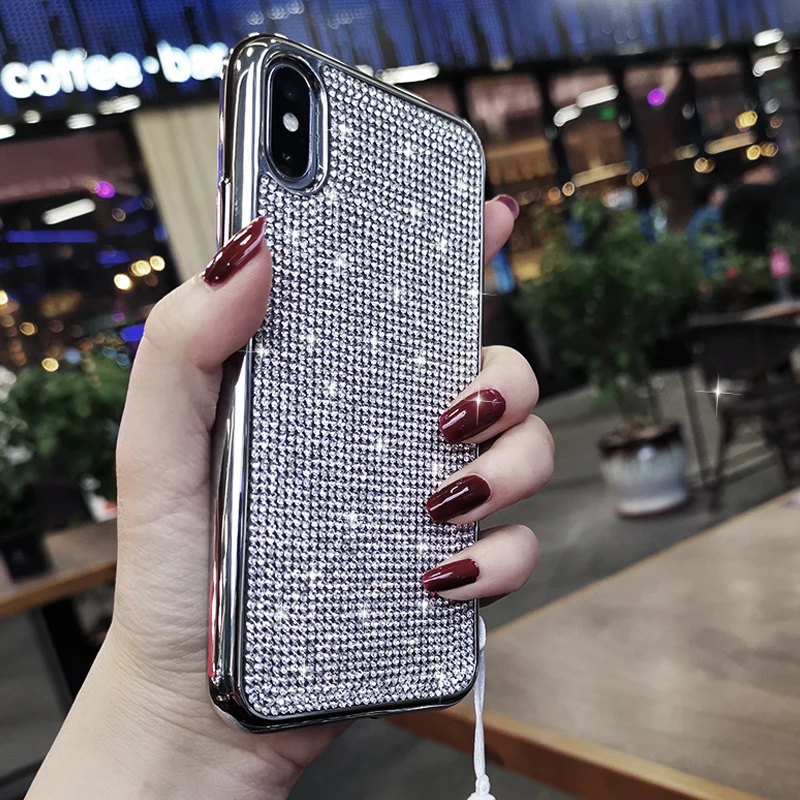 KaiNuEn Роскошный Блестящий Алмазный чехол для телефона etui, чехол, чехол для iphone xs max xr x s r, модные украшения для девочек, силиконовые аксессуары