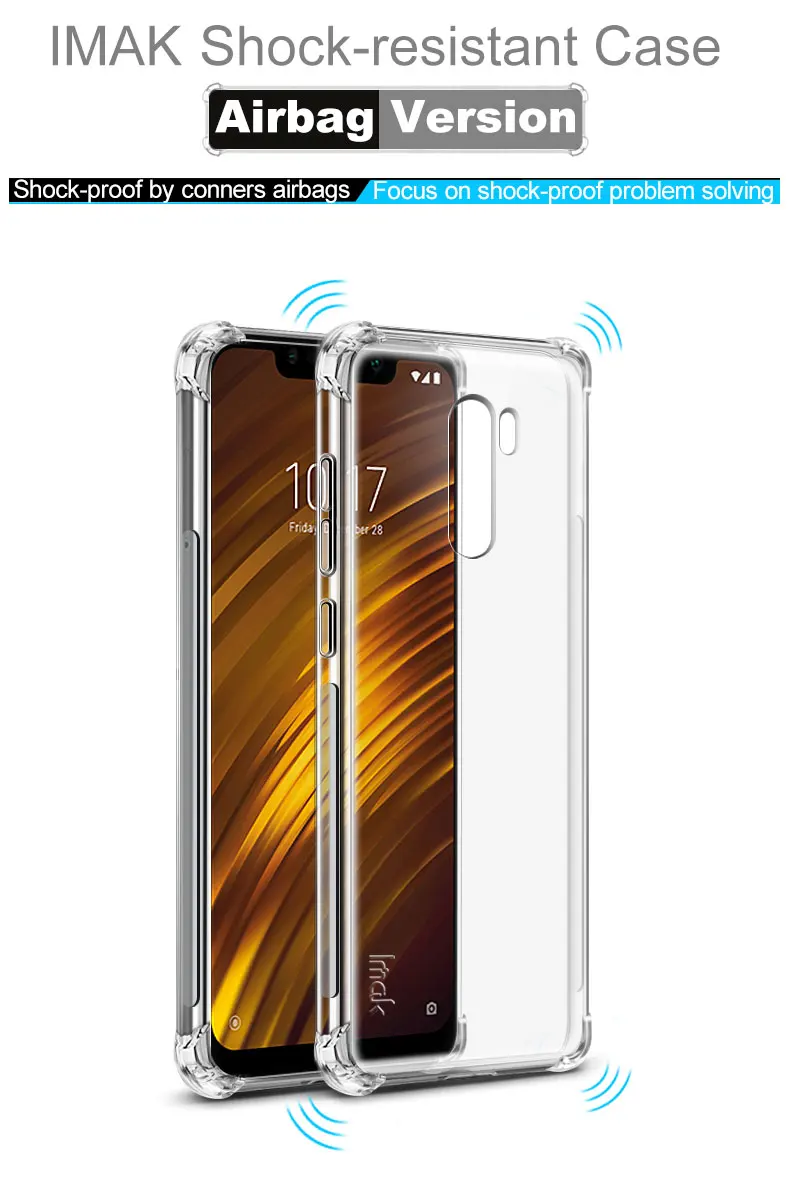 IMAK подушка безопасности окруженная защита противоударный чехол для Pocophone F1 MI9 M9 SE прозрачный мягкий ТПУ чехол для Redmi 5 Plus 6 6A 7A Pro 9T