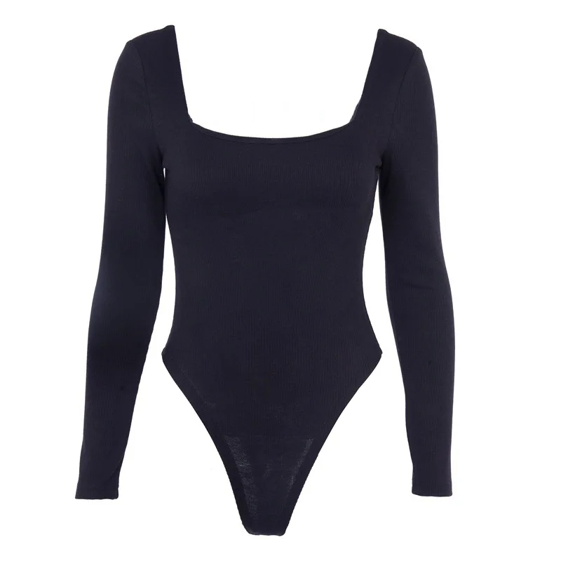 

Black Backless Thong Bodysuit Sexy Women Long Sleeve Slash Bodycon Rompers Womens Jumpsuit Summer Spring Body Suit