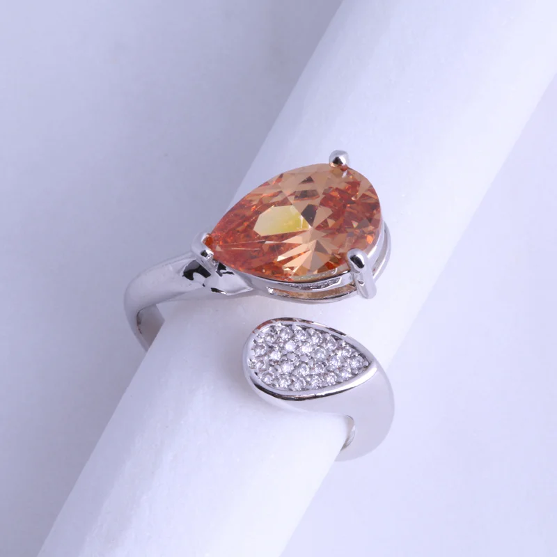 Любовный монолог Sparkling имитация шампанского морганит фианит кольцо в форме капли