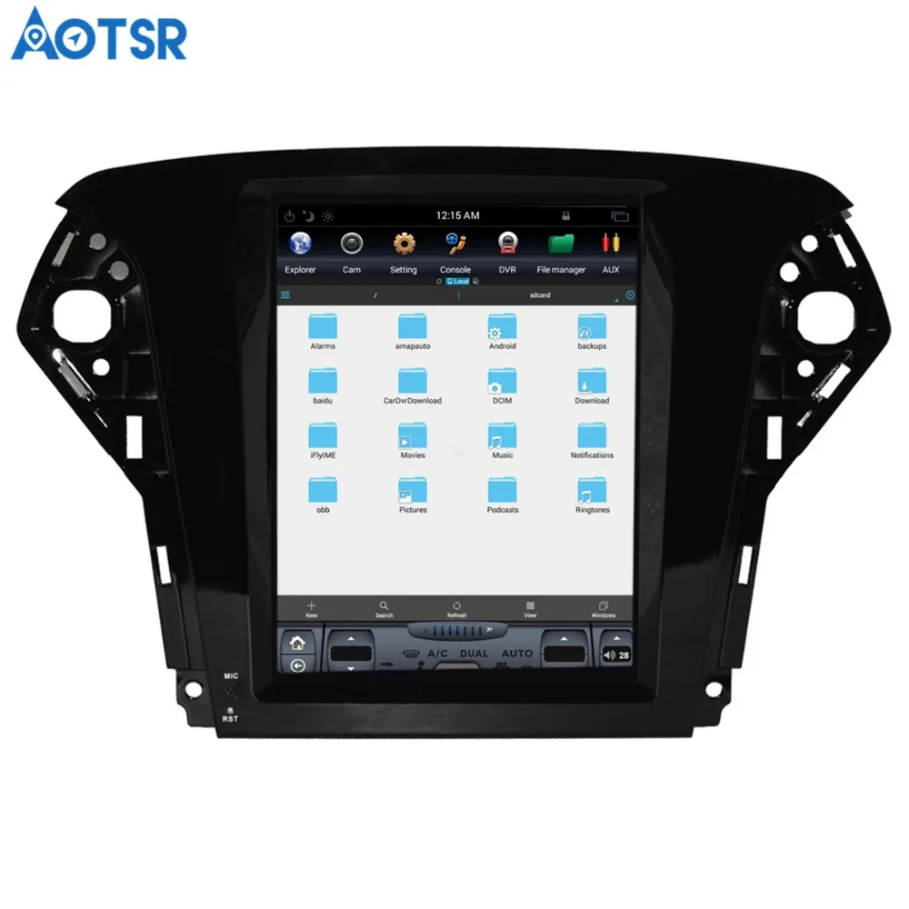 Автомобильный DVD плеер Aotsr Android 7 1 в стиле Tesla с GPS навигацией для Ford Mondeo 2007 2012 navi