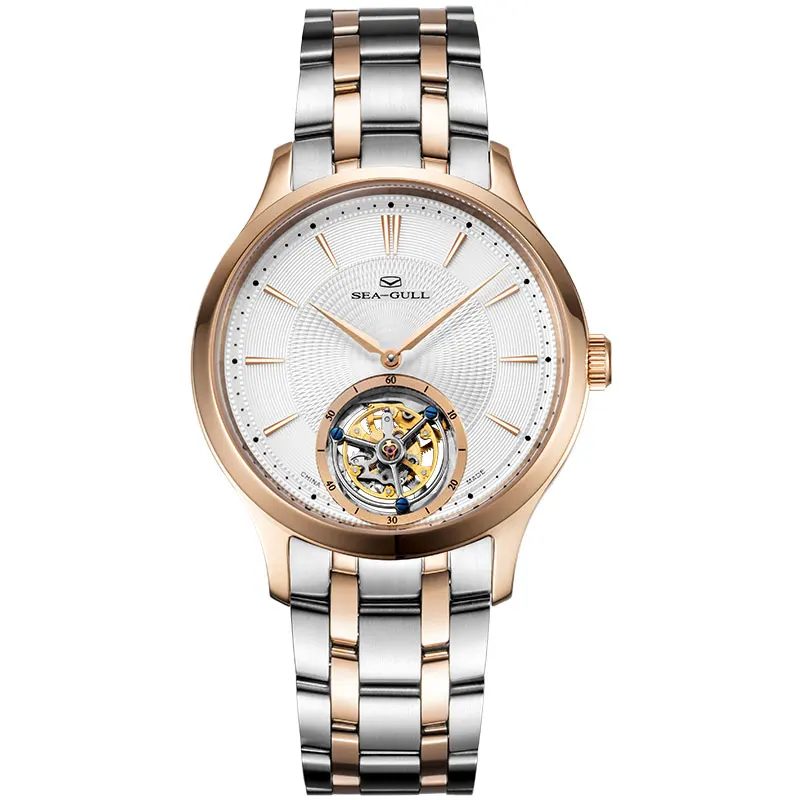 Механические часы Seagull Tourbillon ручной чехол из розового золота с оригинальной