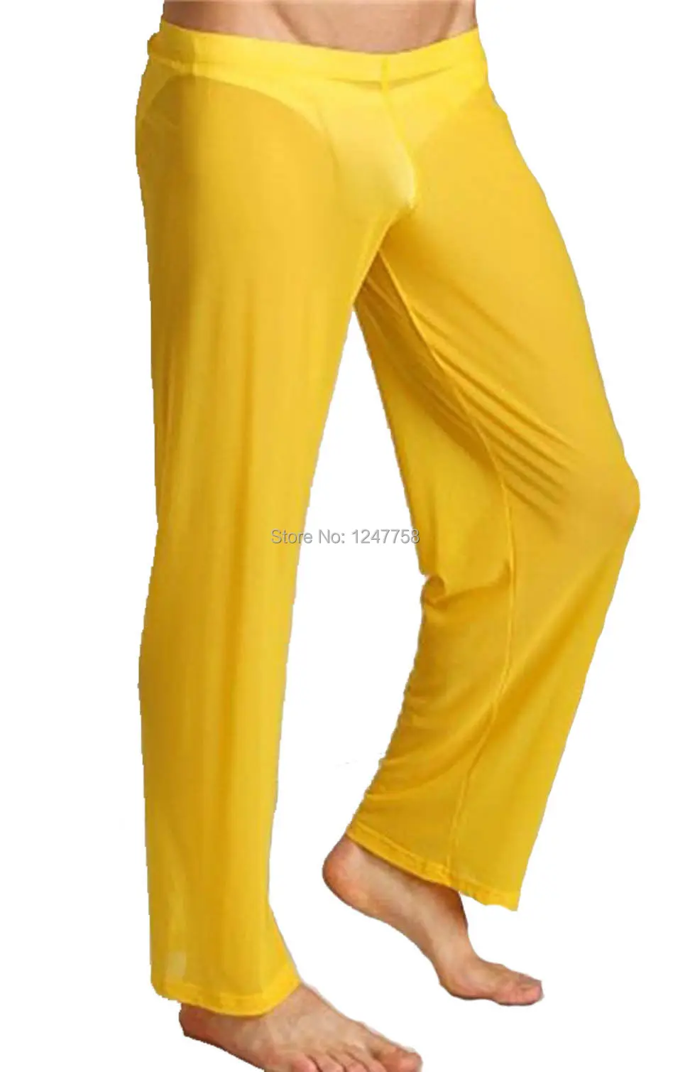 Мужские Мягкие сетчатые длинные брюки домашняя одежда нижнее Белье для сна |