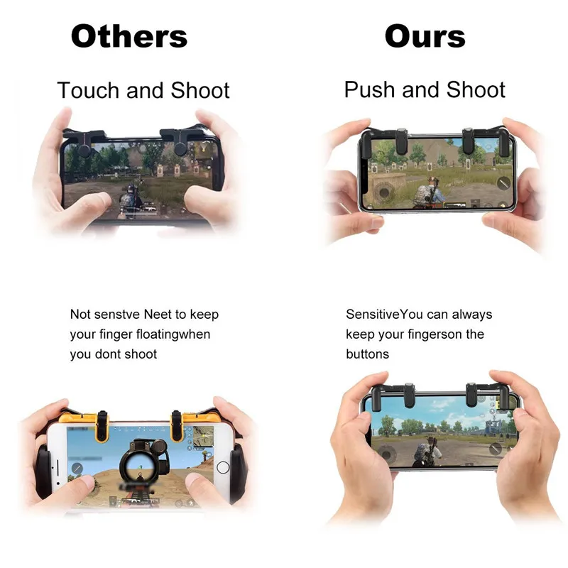 Кнопочный джойстик для мобильного телефона PUBG для IPhone Xiaomi L1r1 игровые Бесплатные правила огня Survial Tetik Gatillos