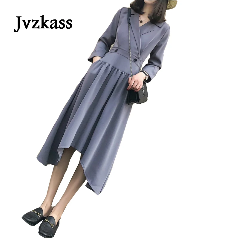 

Jvzkass Temperament V-Neck Chiffon Dress 2018 Spring Women's New Korean Black Dress Thin Retro Black Dress Z170