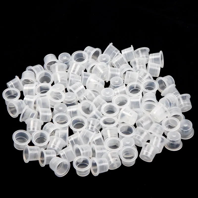 

1000Pcs Plastic Microblading Tattoo Ink Cup Cap Pigment Clear Holder Container 15mm Large Size For Tattoo Ink tattoo supply