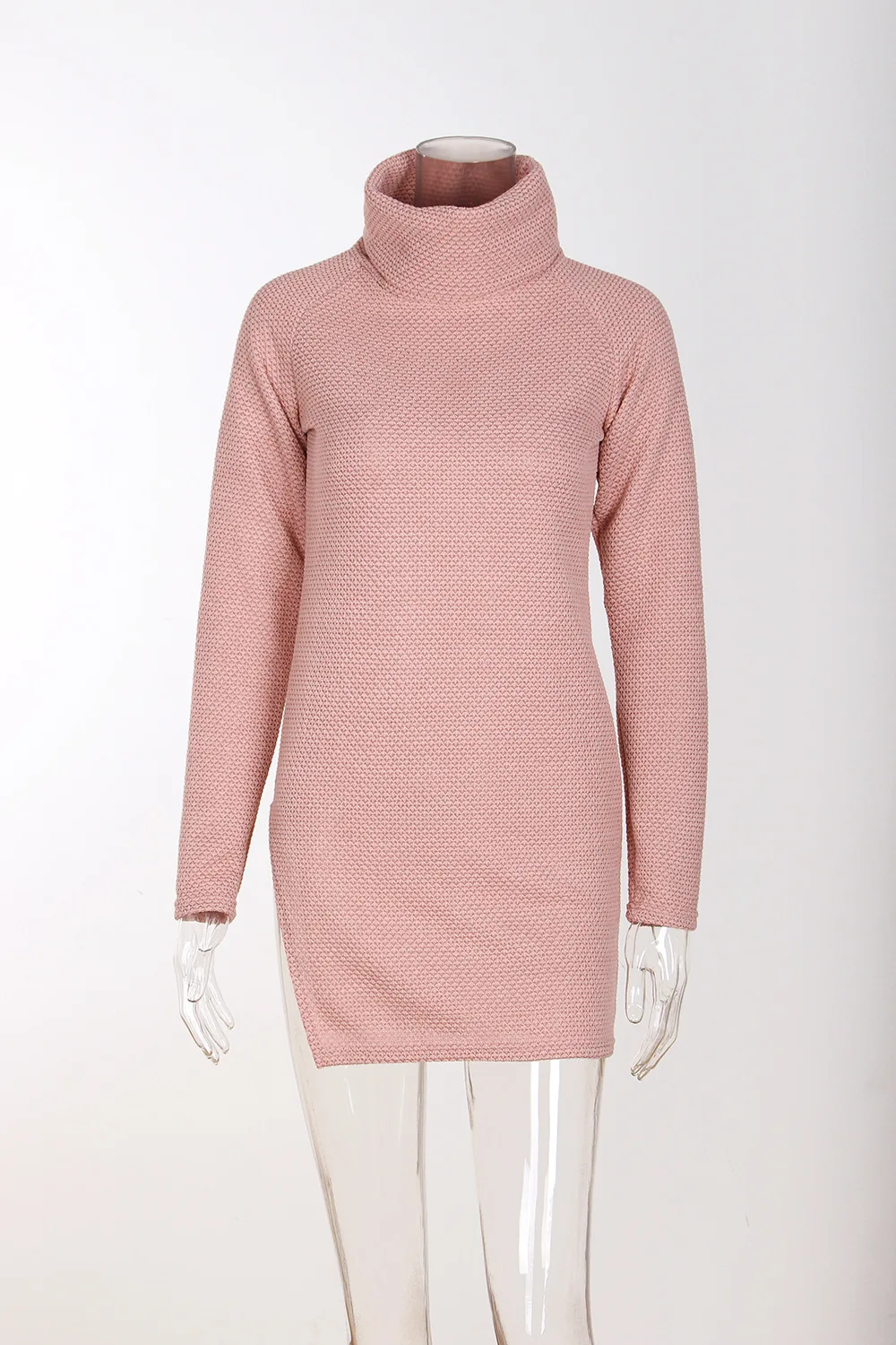 Sweater women's autumn and winter new fashion sexy split high collar warm shirt long slim sweater pullover | Женская одежда