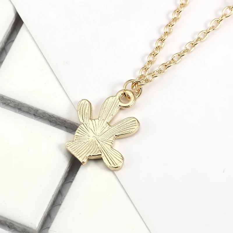 DIY модная подвеска в форме руки мультфильм Микки Перчатки ожерелье из золотой цепочки и подвески для женщин год унисекс подарок дропшиппинг