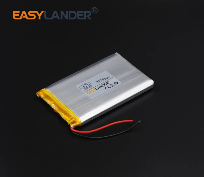 3 7 V 3800mAh 755080 перезаряжаемый литий-полимерный литий-ионный аккумулятор для Bluetooth