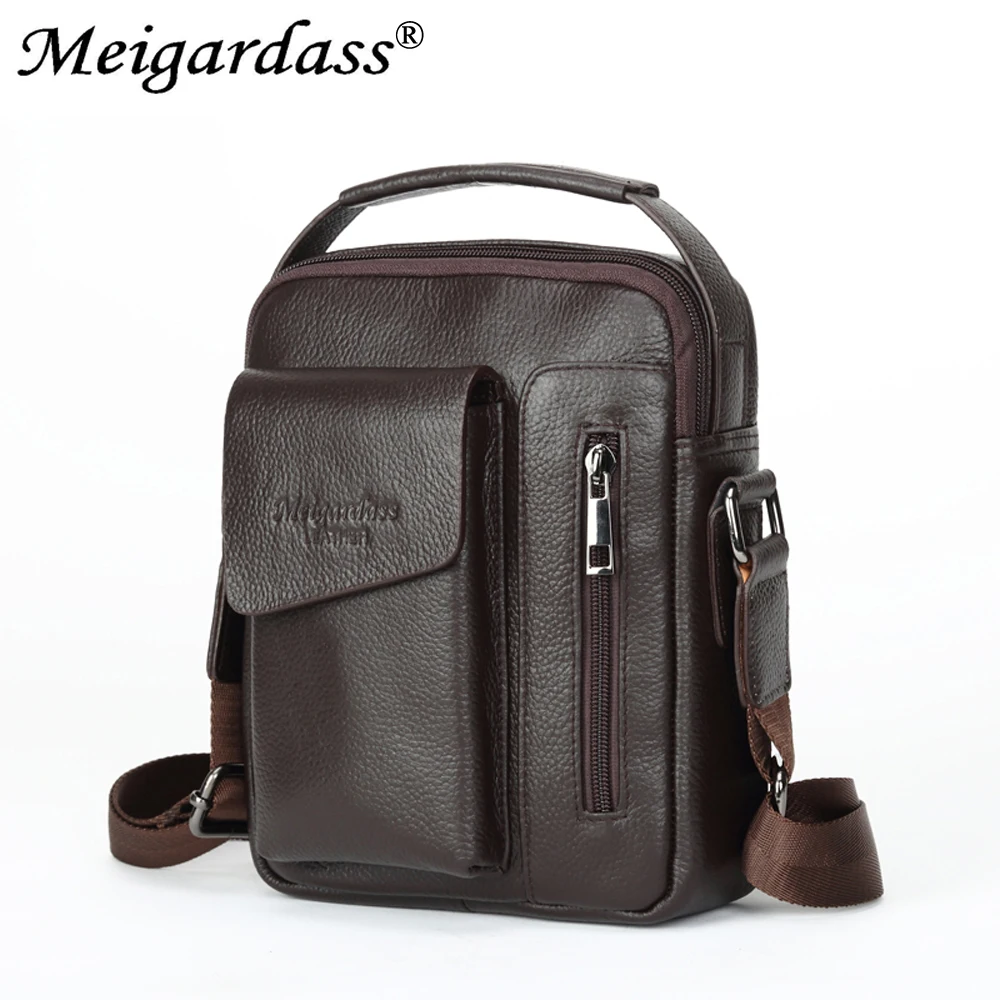 Сумка-мессенджер MEIGARDASS мужская из натуральной кожи саквояж на плечо в деловом
